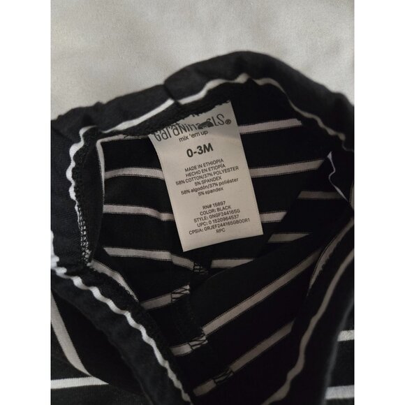 NWT Infant Girl Print Jersey Leggings Size 0-3 Months - Black and White Striped - Picture 2 of 2
